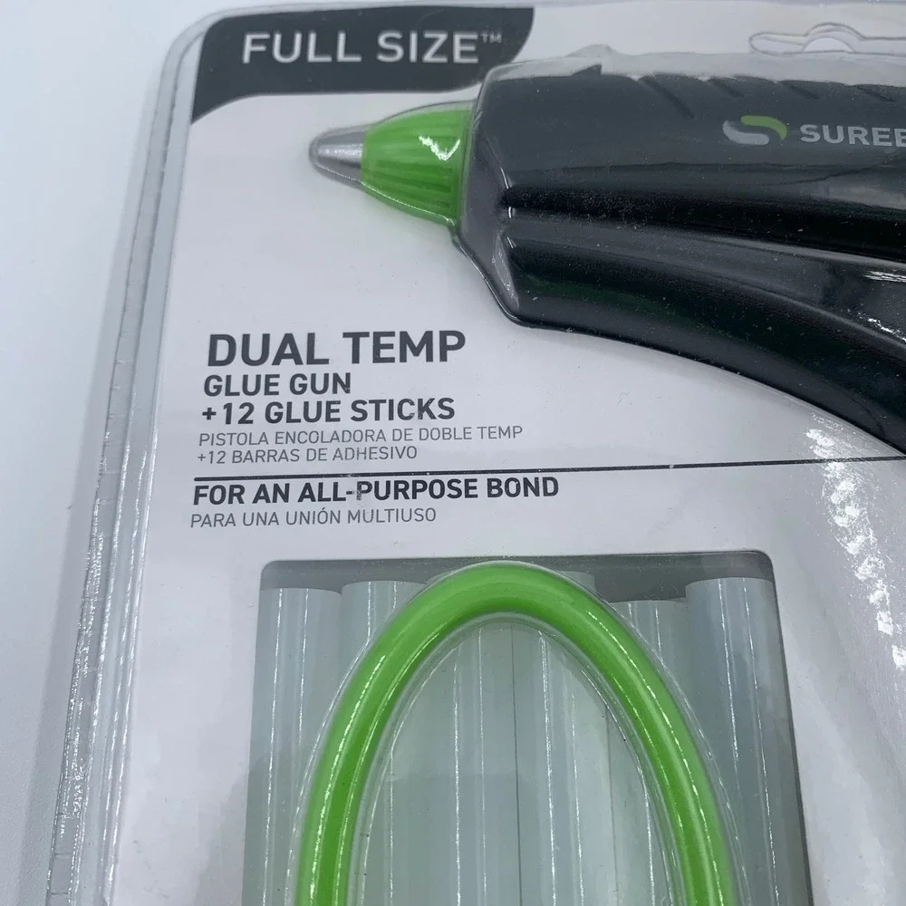 Surebonder Dual Temp Glue Gun Full Size Black New 40W Value Pack 12 Glue Sticks